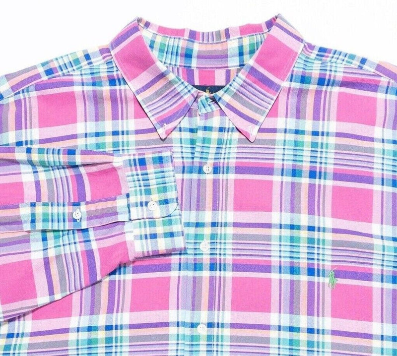 Polo Ralph Lauren 3XB Shirt Men's Big & Tall Pink Plaid Button-Down 3XL Big