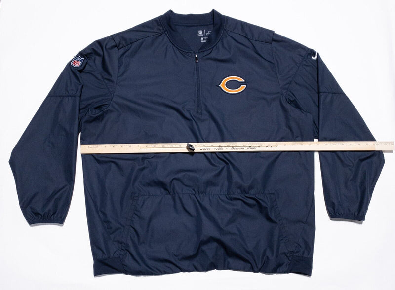 Chicago Bears Jacket Men's 3XL Nike Dri-Fit OnField NFL Logo Navy Blue 1/4 Zip