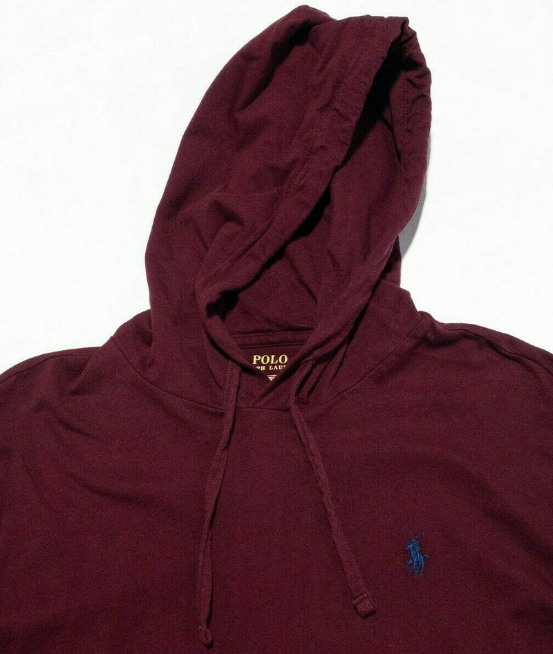 Polo Ralph Lauren Lightweight T-Shirt Hoodie Pullover Burgundy Red Men's Medium