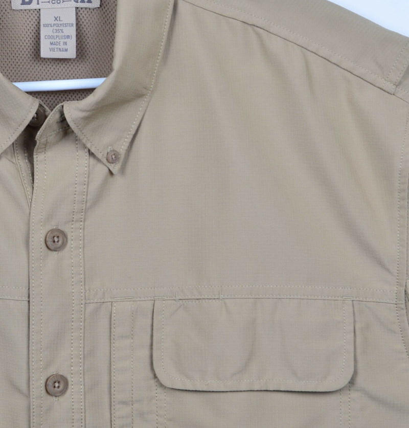 Duluth Trading Co Men's XL Vented Tan Fishing Hiking Outdoor CoolPlus Shirt