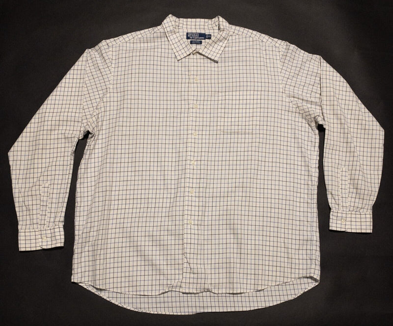 Polo Ralph Lauren Shirt Men's 2XL Bonnard Long Sleeve White Graph Check Button