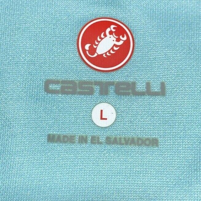 Castelli Wool Blend Cycling Jersey Full Zip Long Sleeve Maroon Red Blue Scorpion