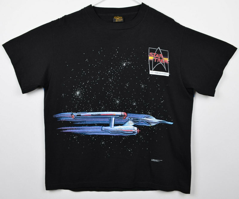 Vtg 1991 Star Trek Men's Sz XL 25th Anniversary USS Enterprise Changes T-Shirt