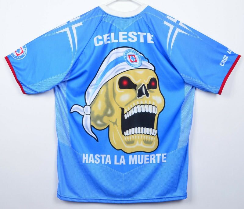 Deportivo Cruz Azul Men Large? Reaper Skull Cemetery Blue Soccer Football Jersey