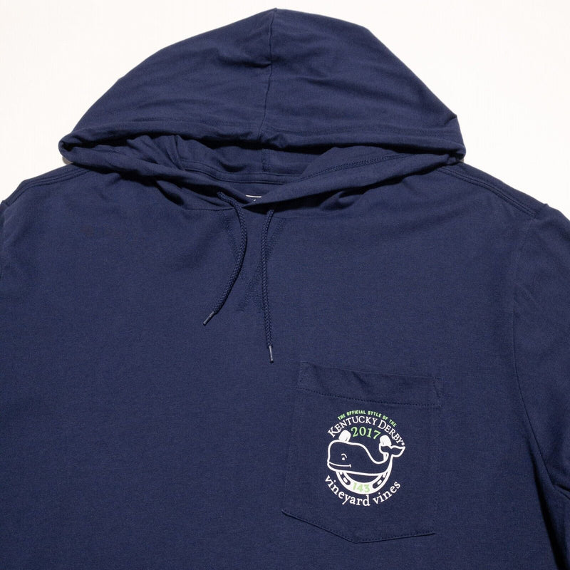 Vineyard Vines Kentucky Derby Hoodie Men's Medium Lightweight Navy Blue 2017