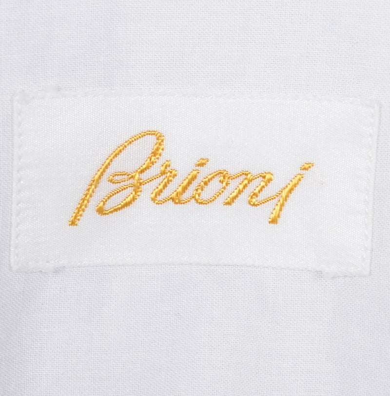 Brioni Men's 44/17.5 French Cuff White Striped Italian Tuxedo Formal Dress Shirt