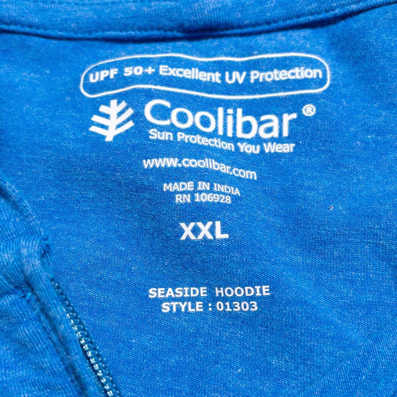 Coolibar Hoodie Women's 2XL Sun Protection UPF 50+ UV Full Zip Seaside Blue