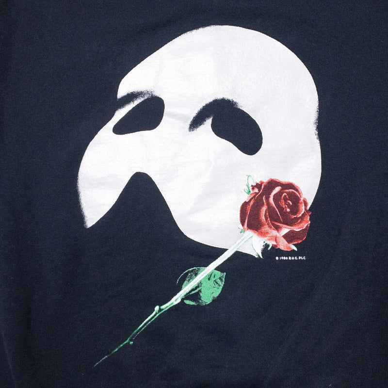 Vintage Phantom of the Opera Sweatshirt Adult XL 80s Broadway Black Crewneck