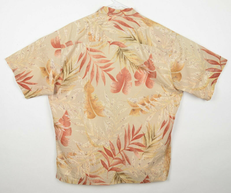 Tori Richard Men's Sz XL 100% Cotton Lawn Floral Brown Tan Hawaiian Aloha Shirt