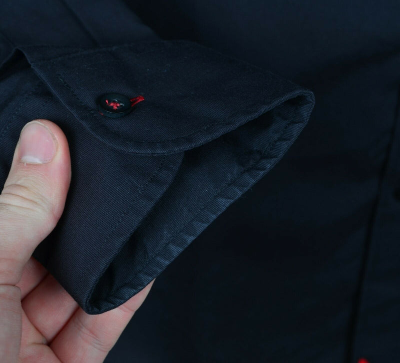 UNTUCKit Men’s XL Solid Black Long Sleeve Formal Button-Front Dress Shirt