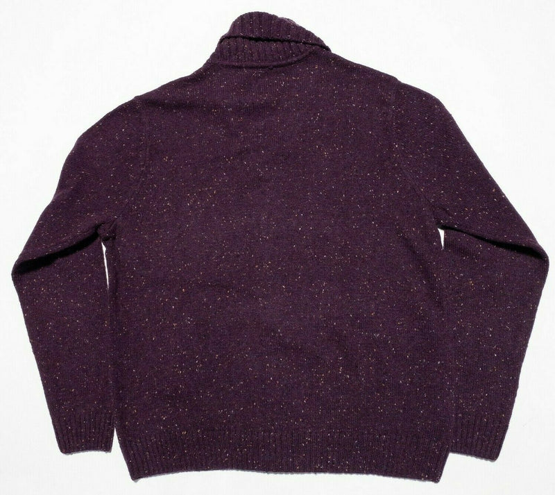 Penguin Men's XL Purple Speckled Wool Blend Shawl Collar Cardigan Sweater