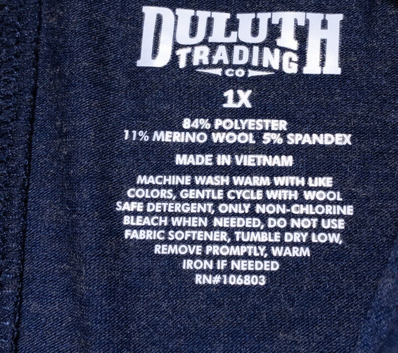 Duluth Trading Hoodie Women's 1X Plus Pullover Sweatshirt Blue Merino Wool Blend