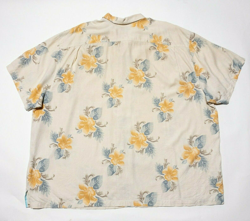 Tommy Bahama 4XL Silk Shirt Hawaiian Aloha Floral Camp Short Sleeve Button-Front