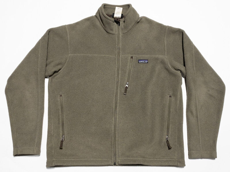 Patagonia Synchilla Jacket Men's Large Fleece Full Zip Olive Green Simple 25095