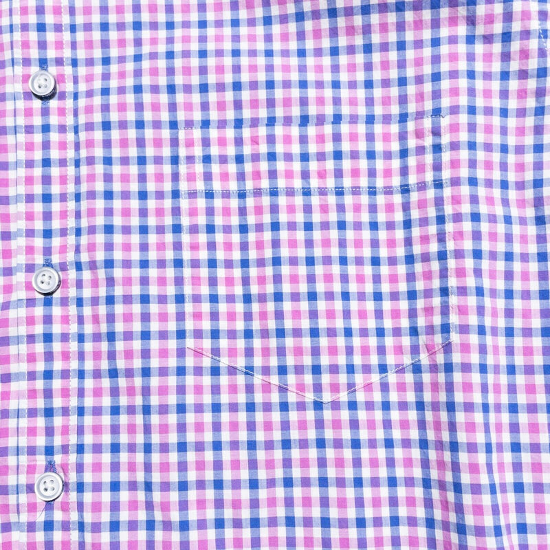 Rodd & Gunn Shirt Men's Large Sports Fit Pink Blue Check Button-Front Preppy