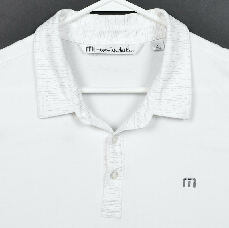 Travis Mathew Men's XL Solid White Contrast Collar UW-Madison Golf Polo Shirt