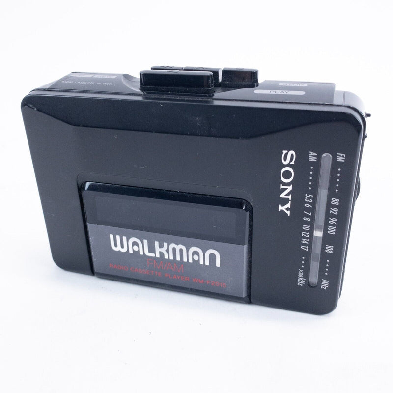 Sony Walkman Radio Cassette Player WM-F2015 Belt Clip FM/AM Retro Black AS IS