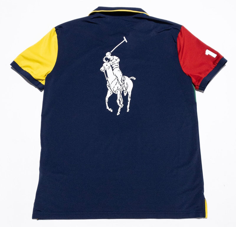 Polo Ralph Lauren US Open Tennis Polo Shirt Men's Small Blue Colorblock Big Pony