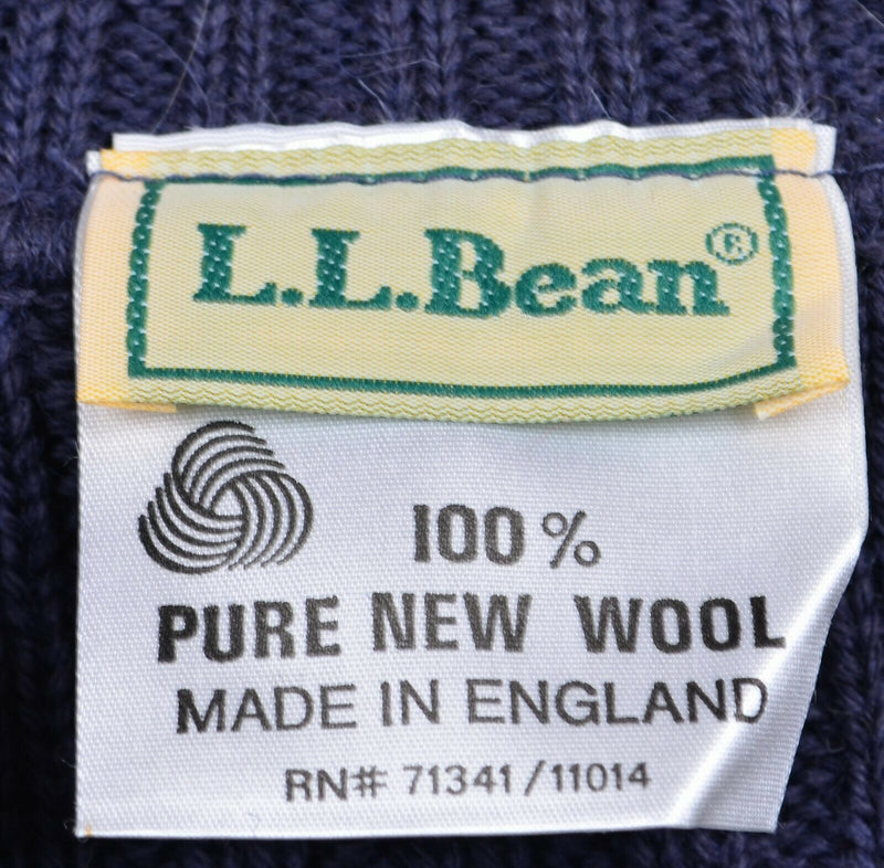 Vintage LL Bean Men's XL? Wool Navy Blue Padded Shooting England Sweater Vest