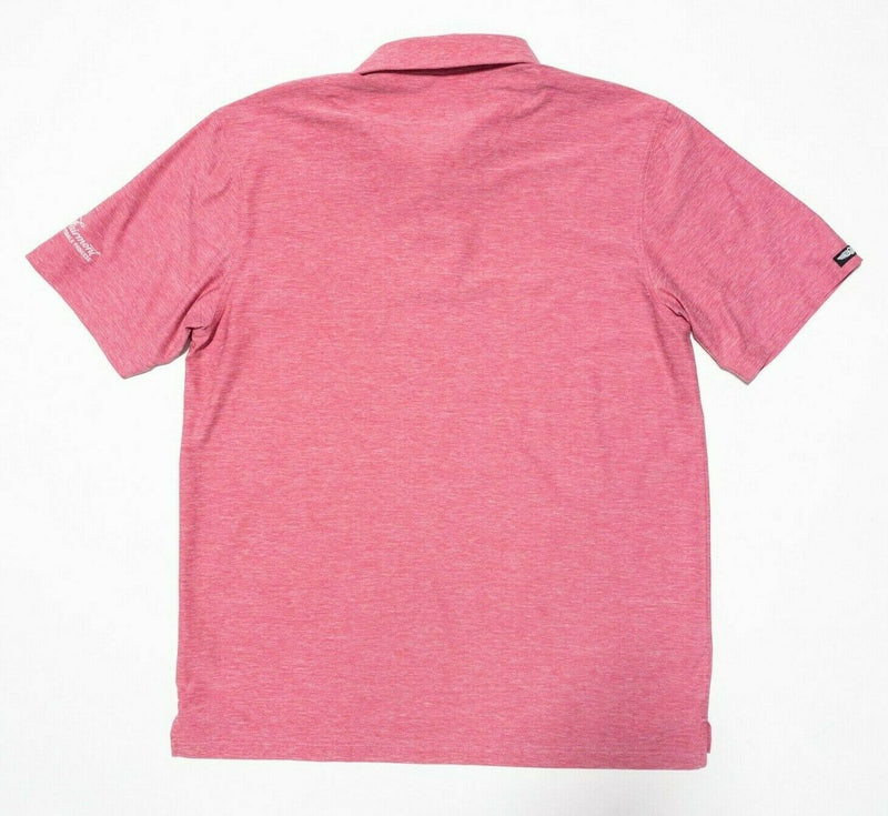 Straight Down Golf Polo Large Men's Heather Pink Polyester Wicking Performance