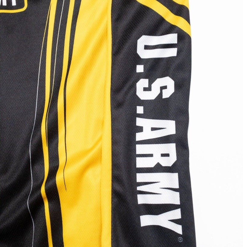 US Army Cycling Jersey XL Men's Primal Yellow Black Zip Pockets Wicking Logo