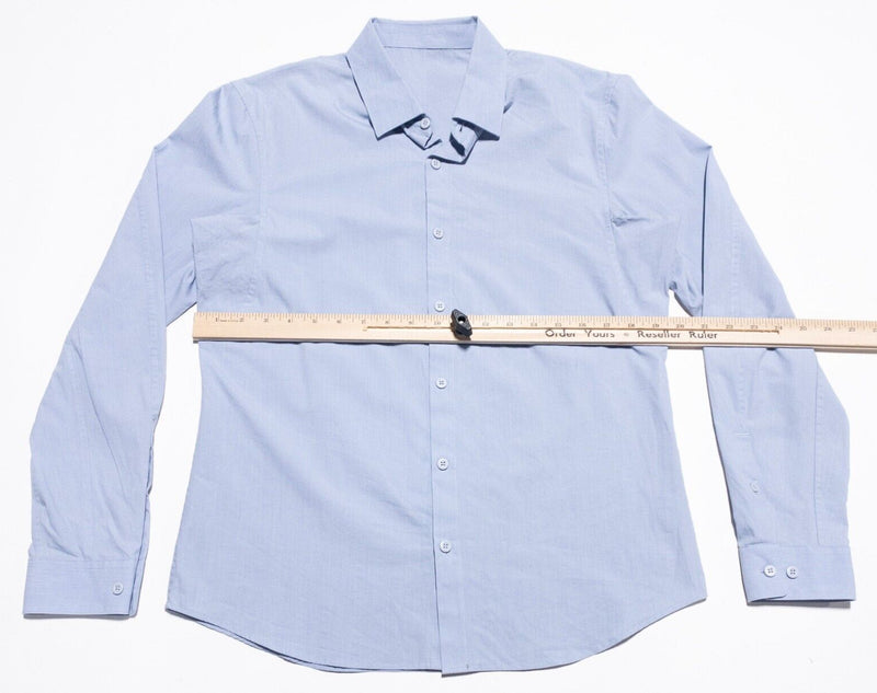 Lululemon Shirt Men's Fits S/M Long Sleeve Oxford Light Blue Athleisure Stretch