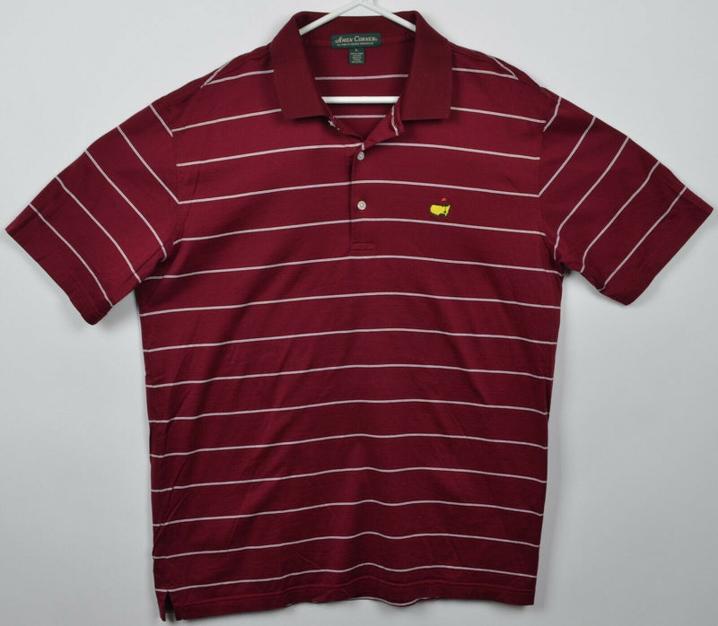 Amen Corner Men's Large Masters Golf Red Striped Pima Cotton Golf Polo Shirt