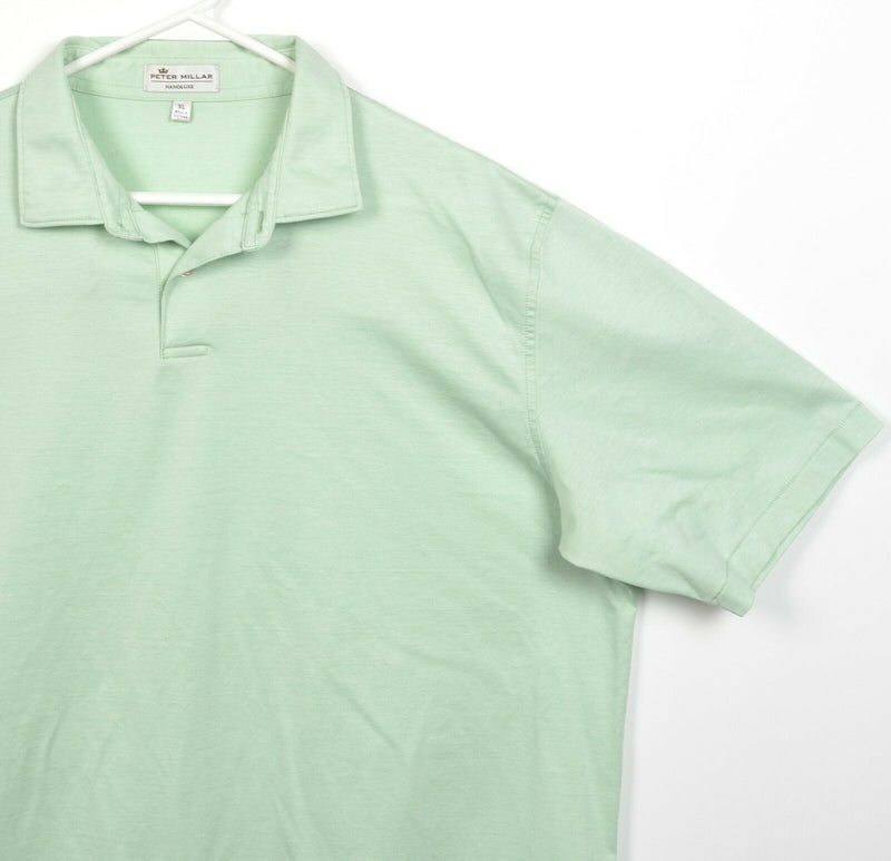 Peter Millar Nanoluxe Men's XL Solid Mint Green Short Sleeve Polo Shirt