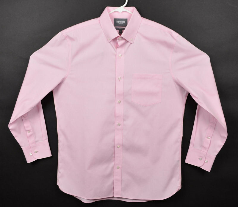 Bonobos Wrinkle-Free Men's Sz 16/33 Standard Fit Solid Pink Dress Shirt