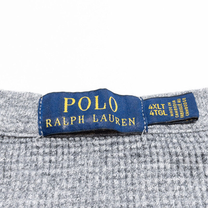 Polo Ralph Lauren Thermal Men's 4XLT Waffle-Knit Long Sleeve Gray Crewneck Shirt