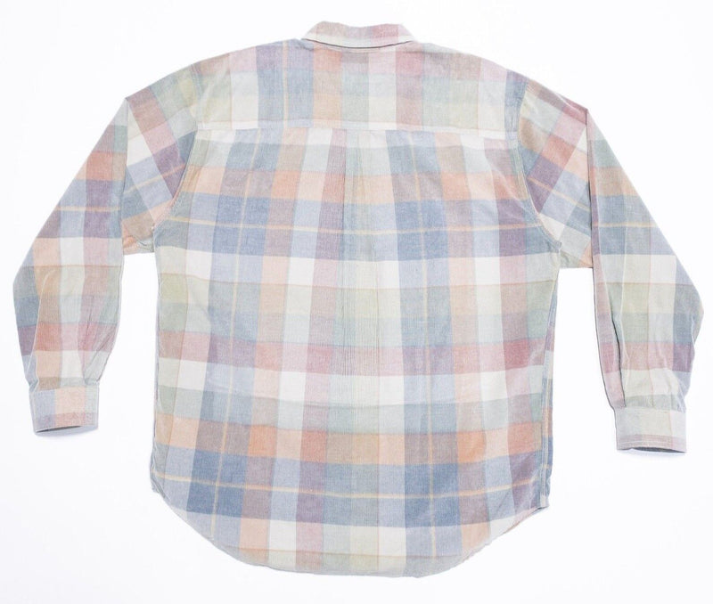 Territory Ahead Corduroy Shirt XL Men's Colorful Check Vintage 90s Long Sleeve