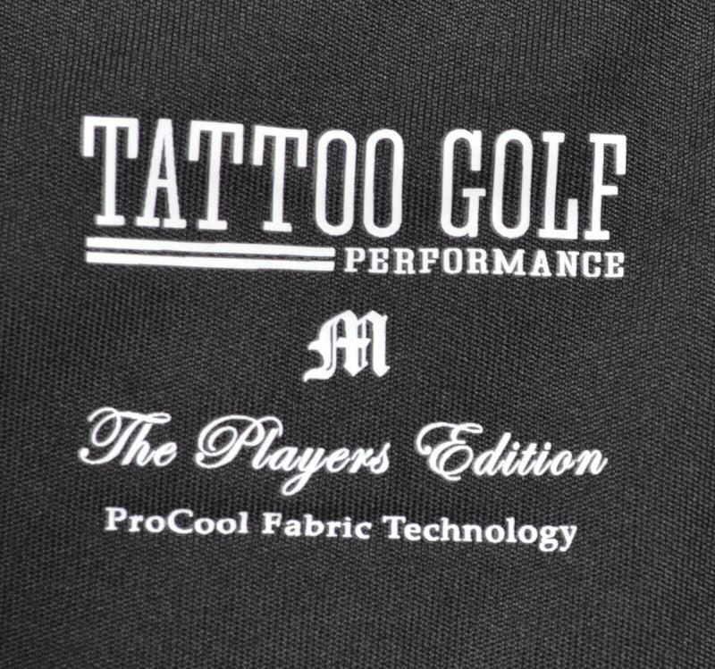 Tattoo Golf Men's Medium Skull Black White Argyle Wicking Golf Polo Shirt