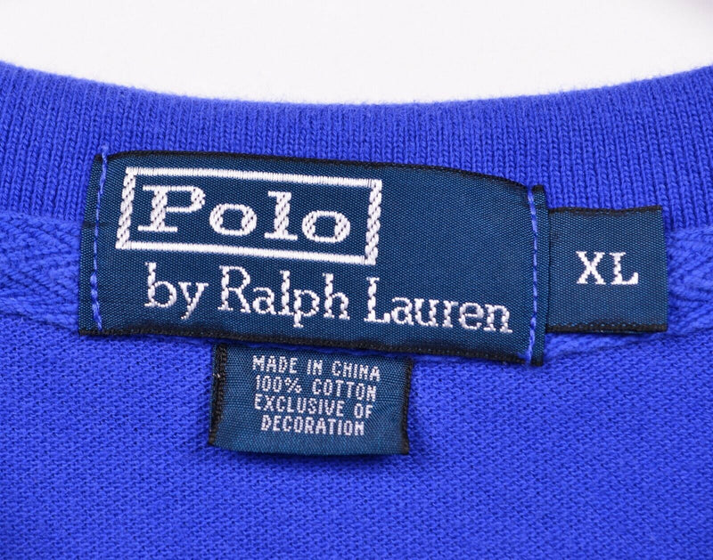 Polo Ralph Lauren Men's Sz XL Embroidered Crest Diagonal Stripe Rugby Polo Shirt