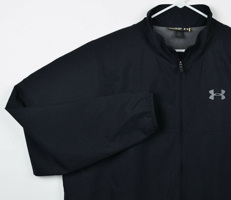 Under Armour Men's 2XL Loose Black Full Zip Lightweight UA Windbreaker Jacket