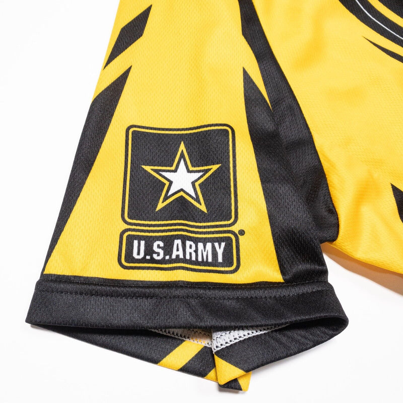 US Army Cycling Jersey XL Men's Primal Yellow Black Zip Pockets Wicking Logo
