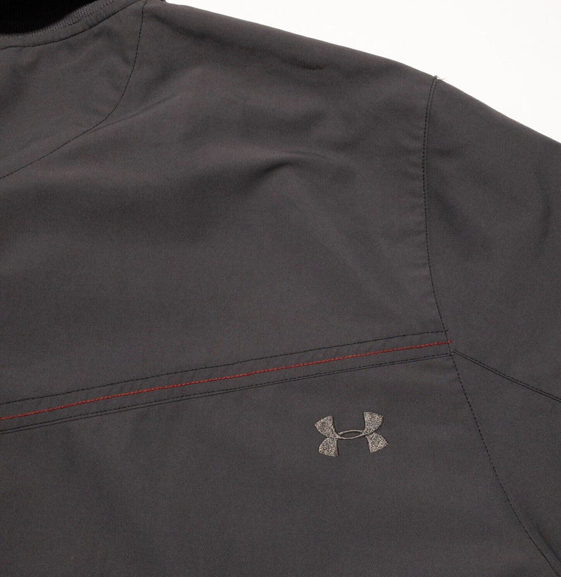 Under Armour Jacket Men's 3XL Full Zip Collared Bomber Solid Gray Wicking