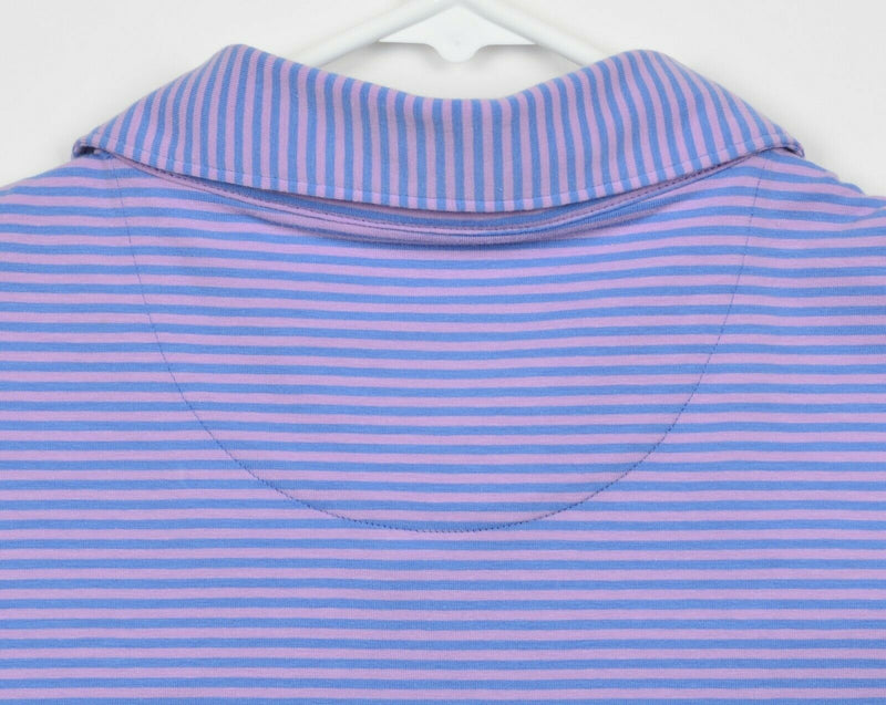 Fairlane Stitch Fix Men's Sz 2XL Purple Blue Stripe UV SPF 30 Polo Shirt