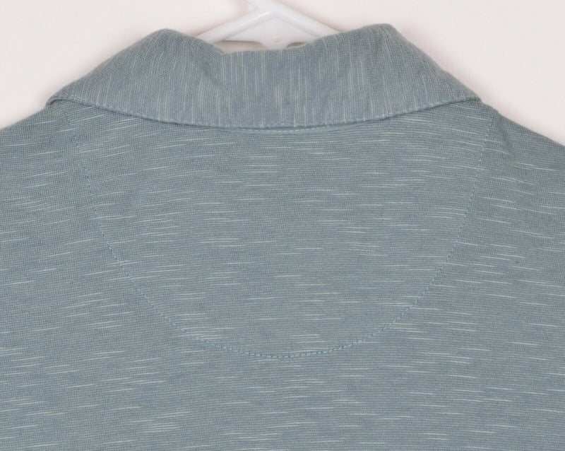 Cariloha Men's Sz Small Bamboo Cotton Viscose Blend Heather Blue Polo Shirt