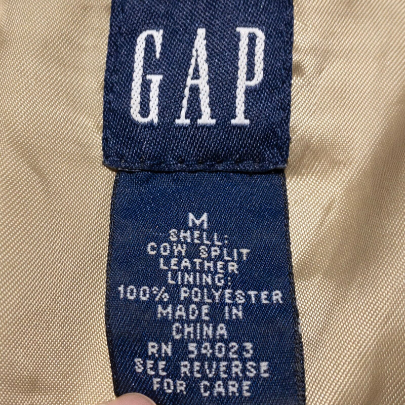 Gap Suede Leather Jacket Women's Medium Vintage Y2K Trucker Button-Up Tan Brown