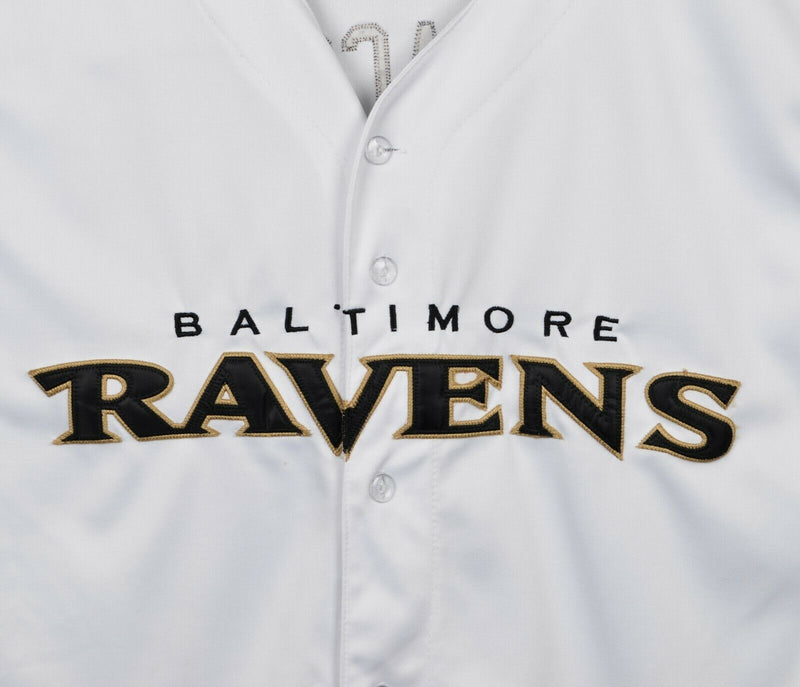 Baltimore Ravens Men's Medium Joe Flacco Reebok NFL White Sewn Baseball Jersey