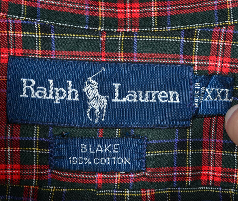 Polo Ralph Lauren Men's 2XL Red Green Tartan Plaid "Blake" Button-Down Shirt