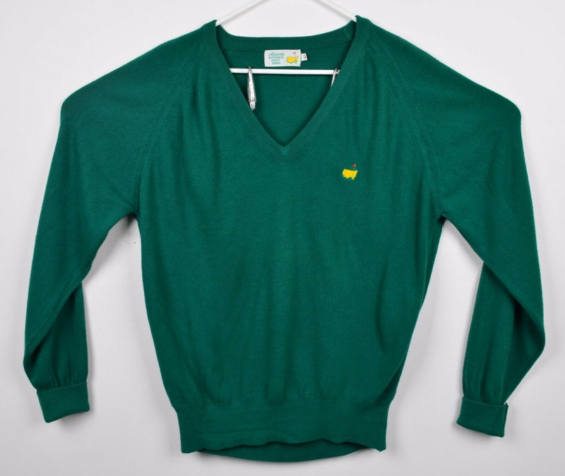 Vintage Masters Golf Men's Large Augusta National Golf Shop Green V-Neck Sweater