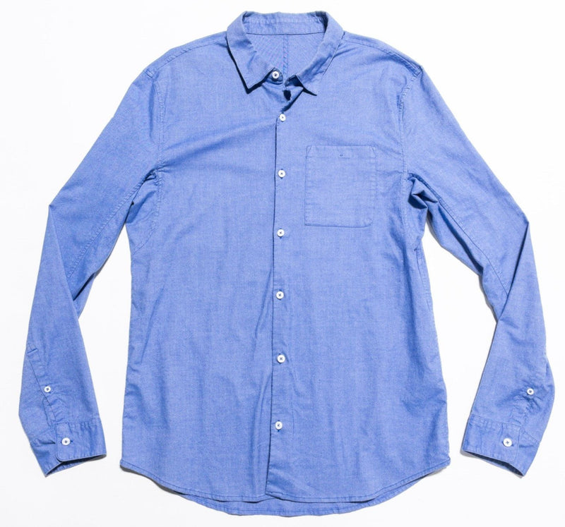 Lululemon Commission Shirt Men's Fits Large Long Sleeve Blue Oxford Button-Up