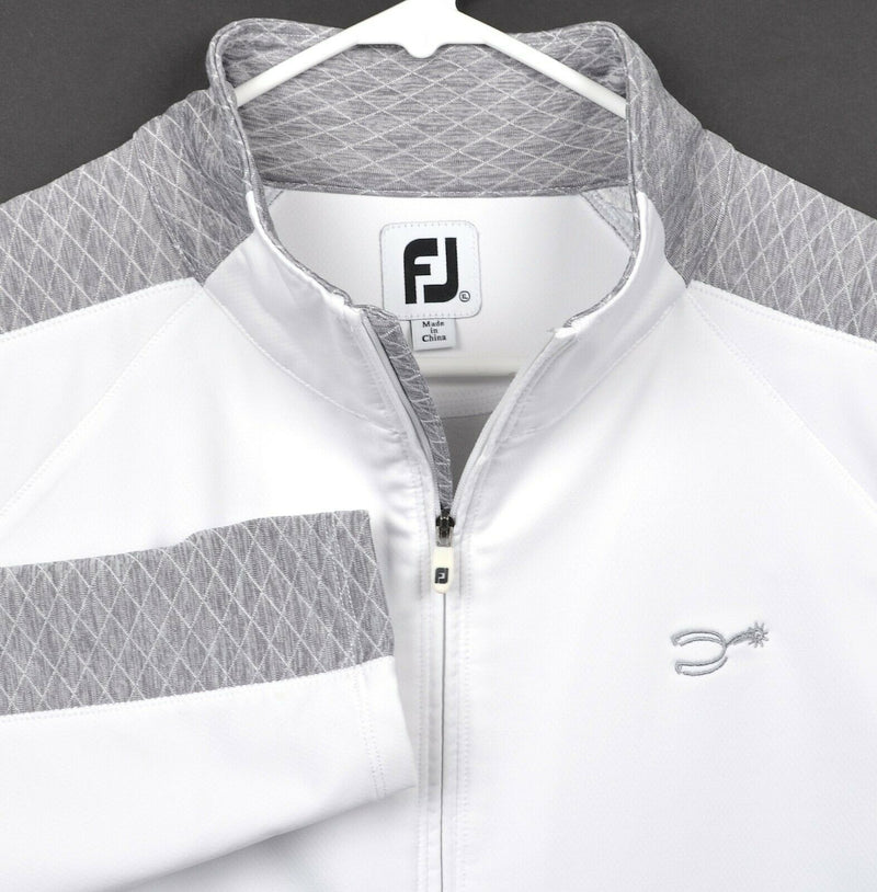 FootJoy Women's Sz XL 1/4 Zip White Gray Performance FJ Golf Jacket