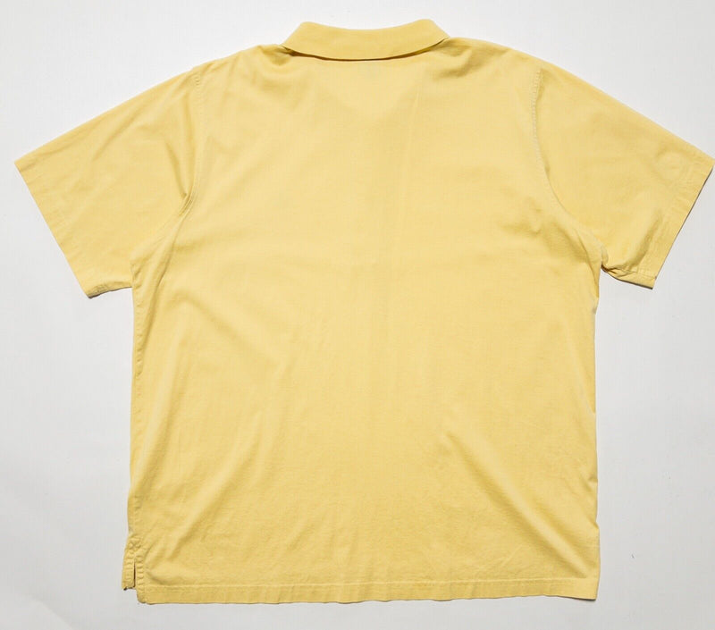 J. Peterman Men's Shirt XL Light Yellow Embroidered Short Sleeve Designer