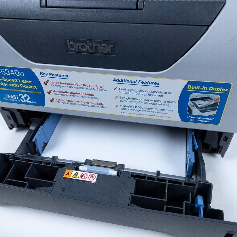 Brother HL-5340D Printer Duplex Workgroup Monochrome Laser Printer Tested