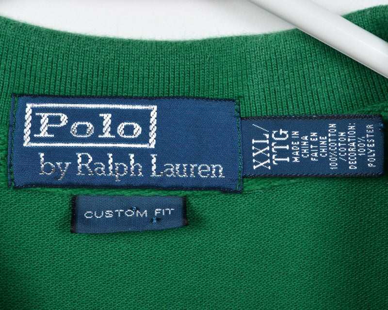 Polo Ralph Lauren Big Pony Men's 2XL Italy Green Striped Rugby RLPC Polo Shirt