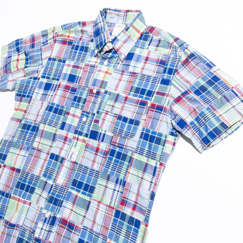Brooks Brothers Patchwork Shirt Men's Medium Colorful Plaid Button-Down Preppy