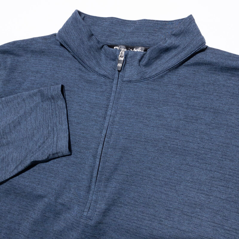 Travis Mathew 1/4 Zip Men's XL Pullover Activewear Blue Golf Wicking Polyester