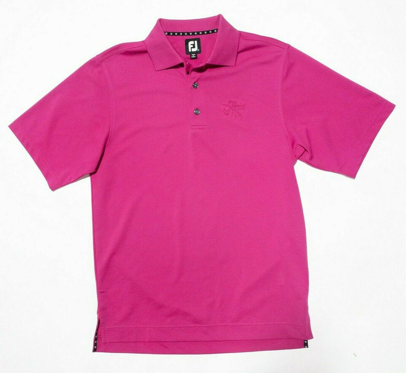 FootJoy Golf Polo Small Men's Hot Pink Wicking Performance Polyester Pine Meadow